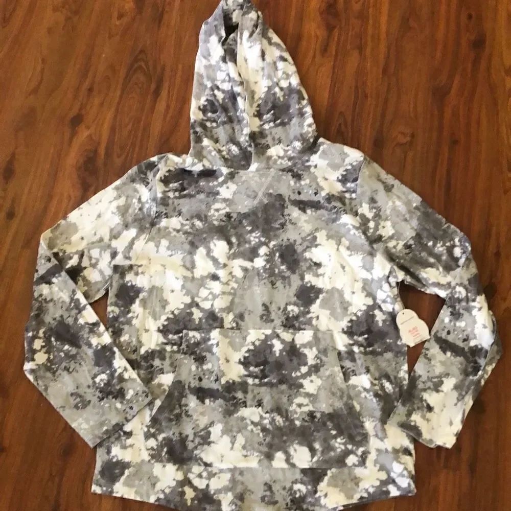 NWT Wonder Nation Kids XL husky gray and white hoodie knit